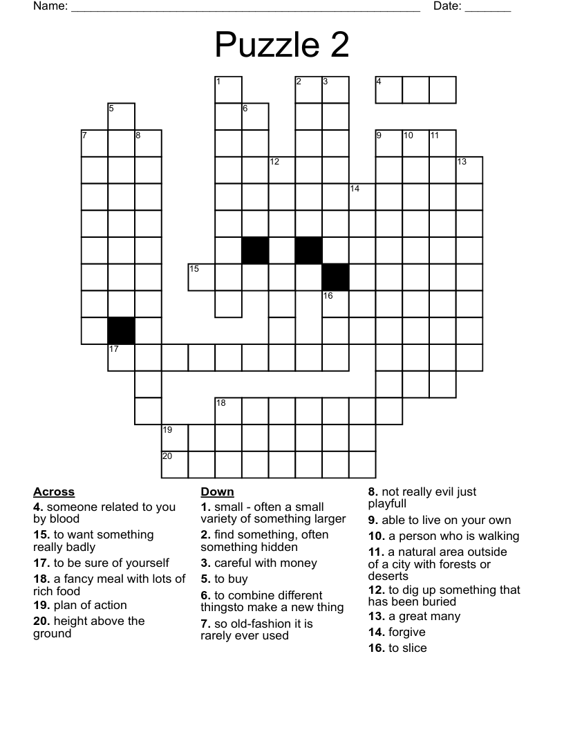 Puzzle 2 Crossword
