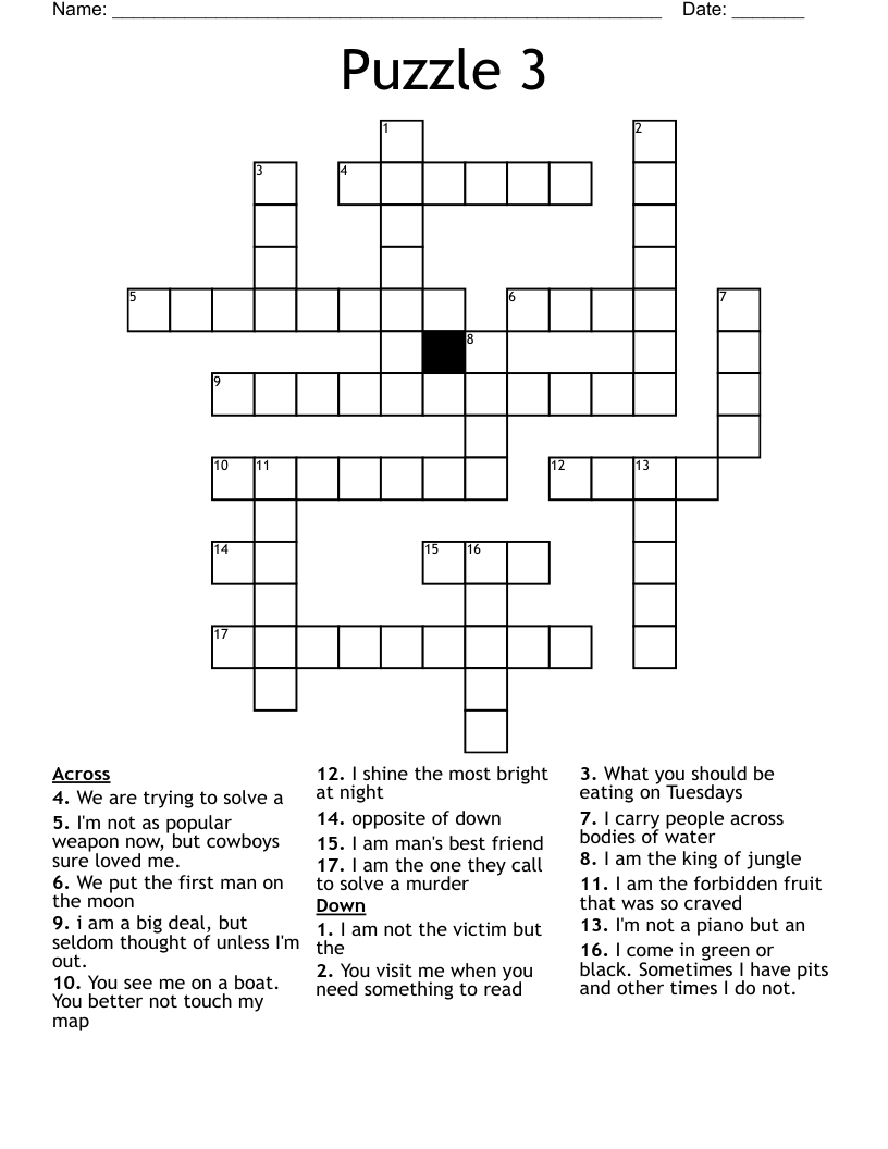 Puzzle 3 Crossword
