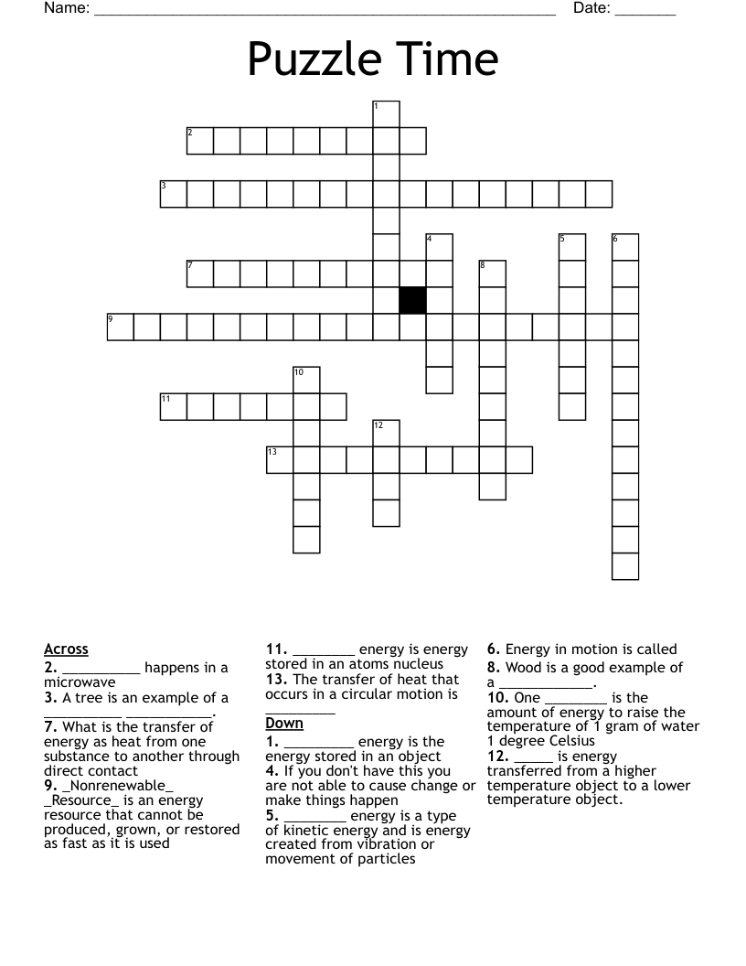 Puzzle Time Crossword