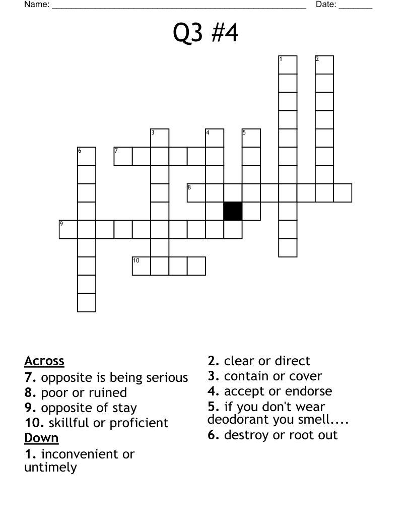 Q3 #4 Crossword