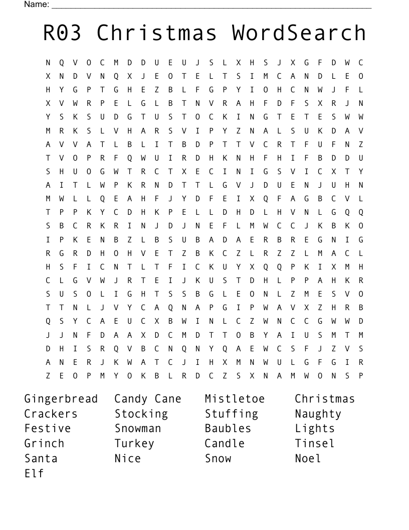 R03 Christmas WordSearch