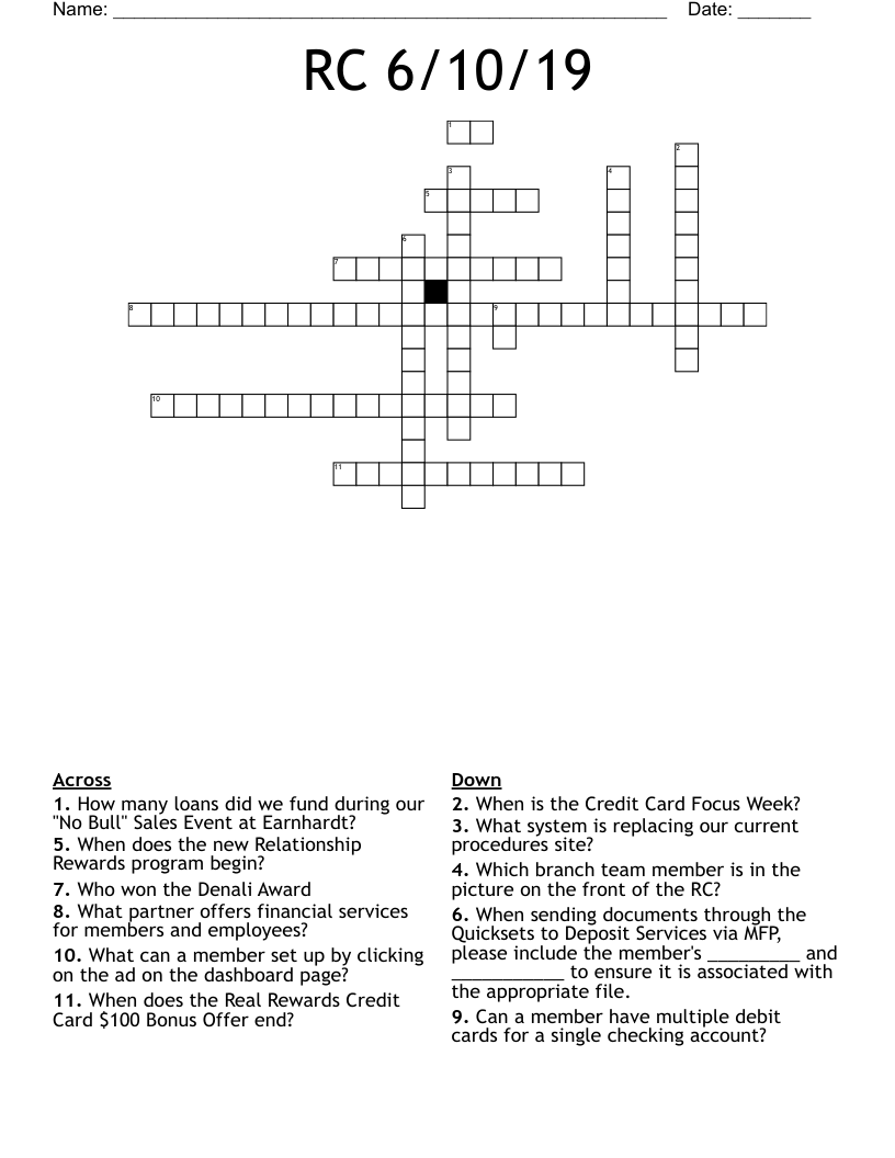 RC 6/10/19 Crossword