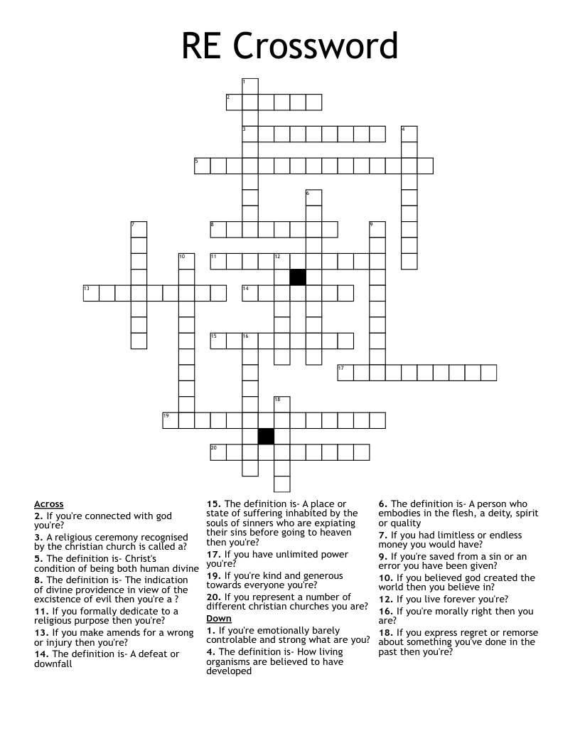 RE Crossword