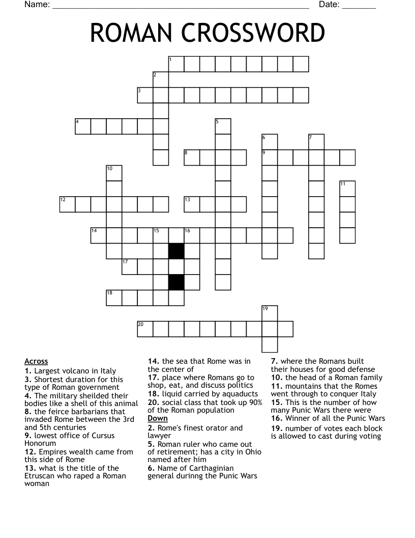 ROMAN CROSSWORD WordMint