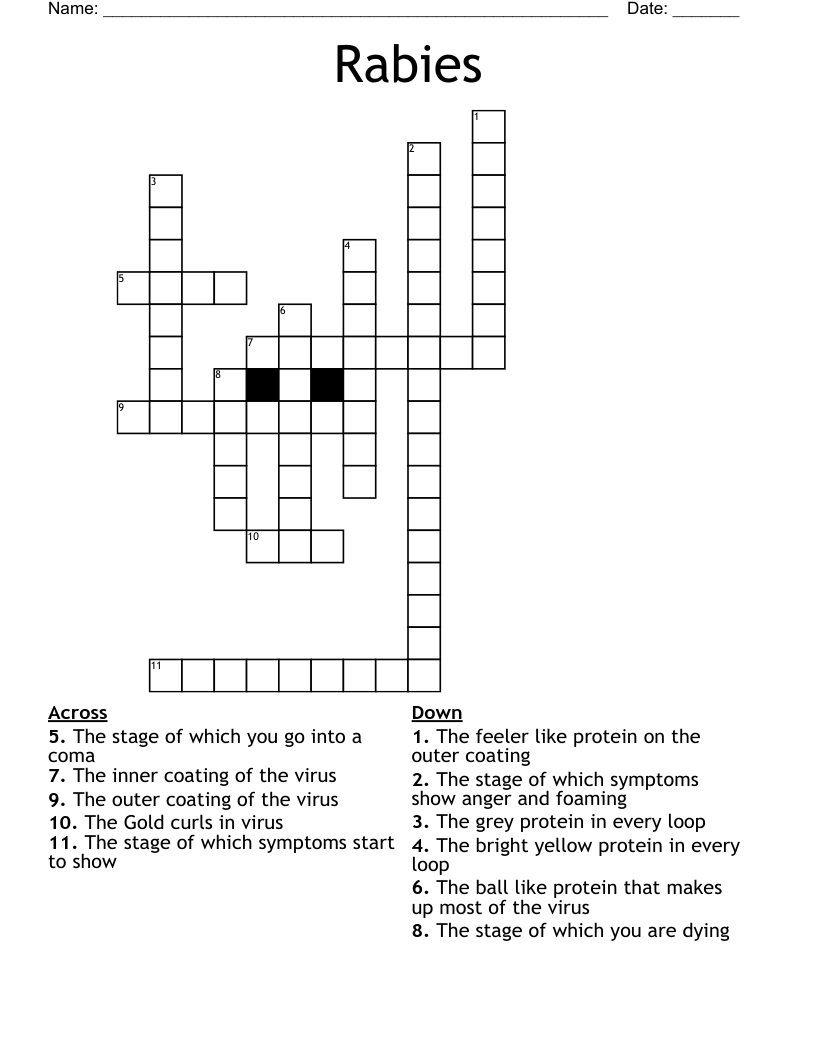 Rabies Crossword Wordmint