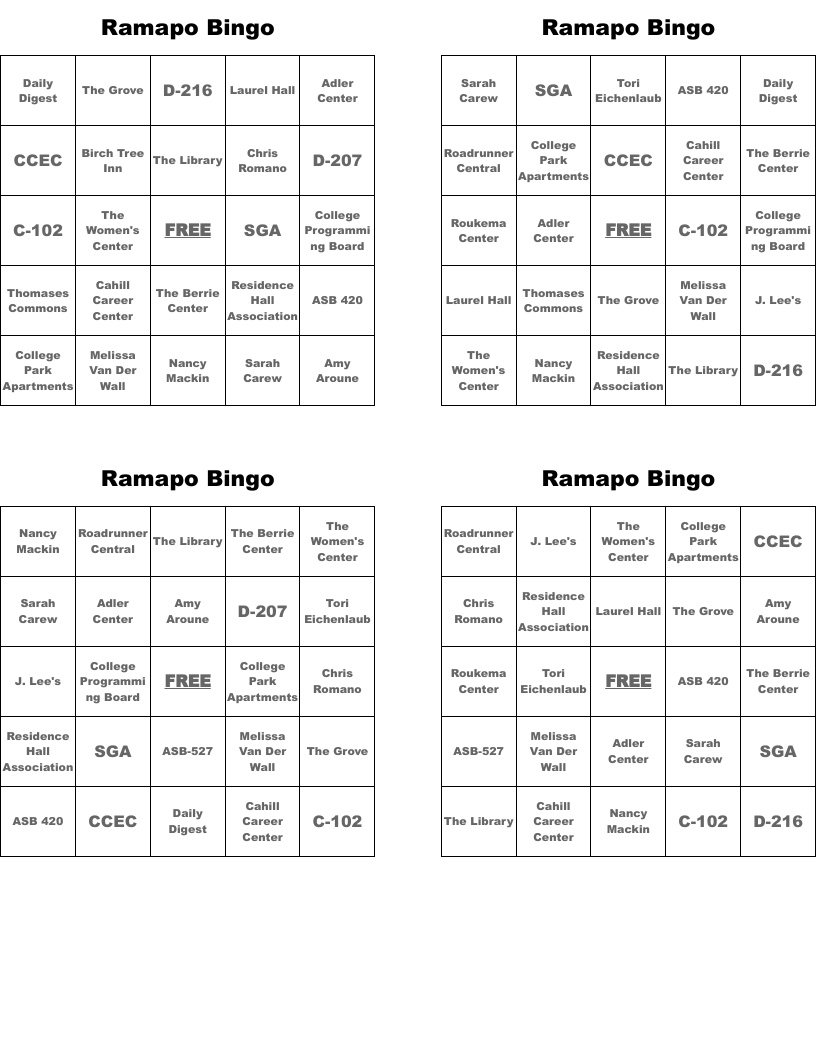 Ramapo Bingo