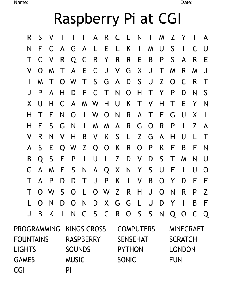 Raspberry Pi at CGI Word Search