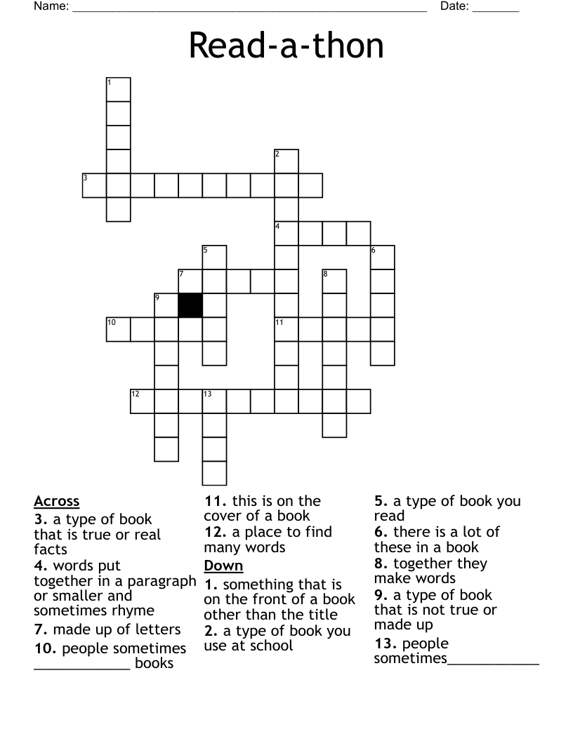 Read-a-thon Crossword