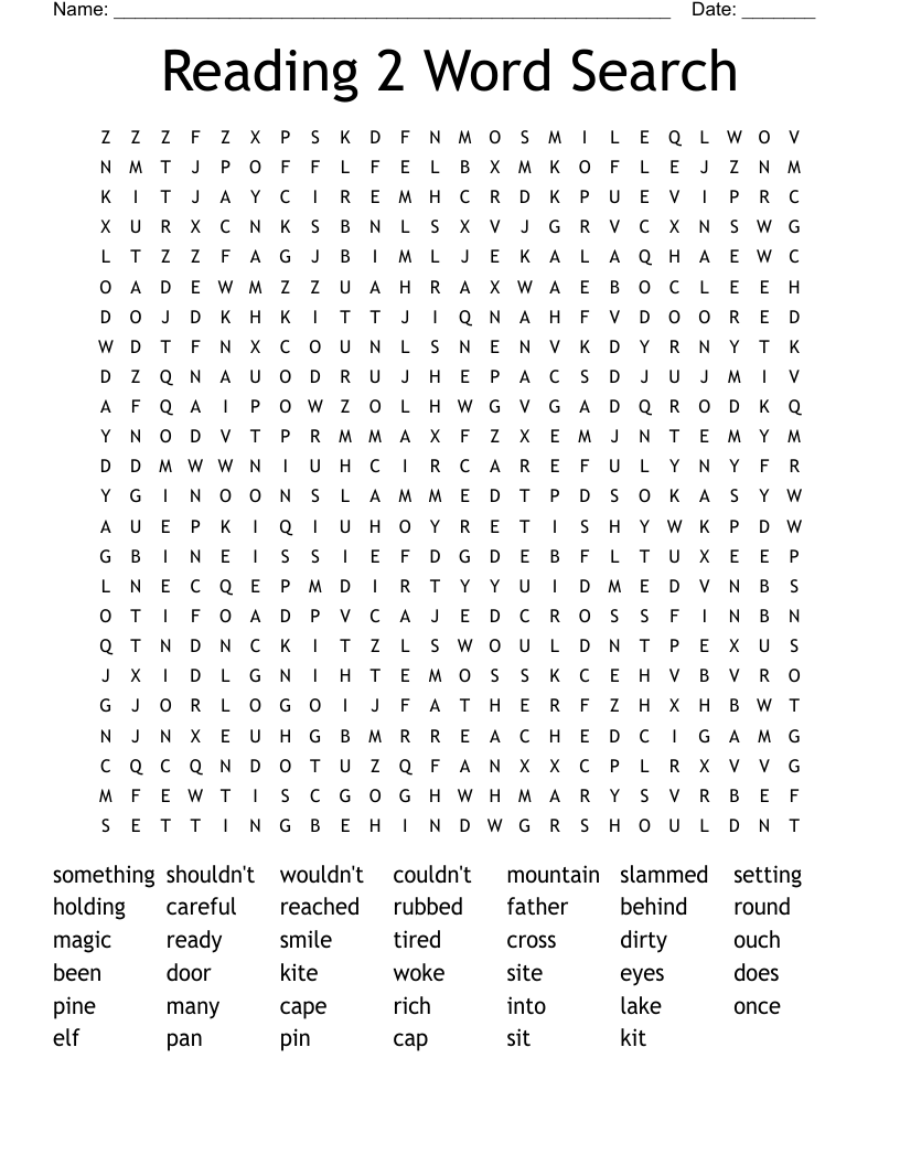 Reading 2 Word Search
