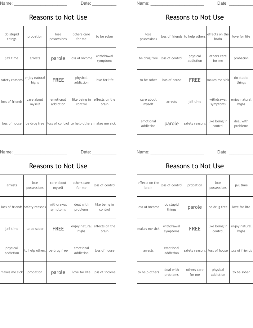 Reasons to Not Use Bingo Cards