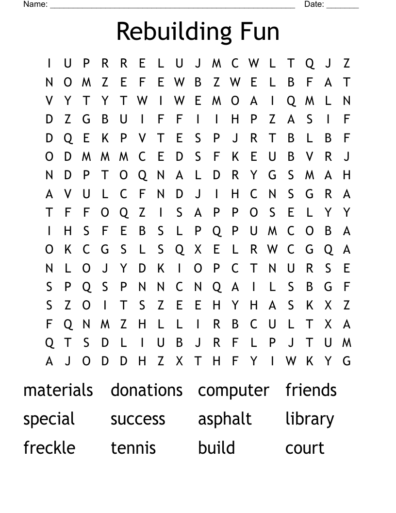 Rebuilding Fun Word Search
