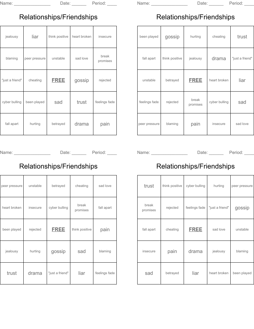 Relationships/Friendships