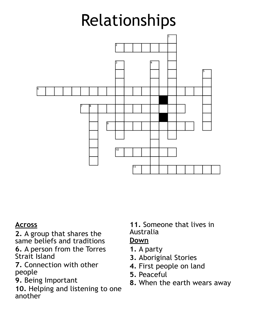Relationships Crossword WordMint