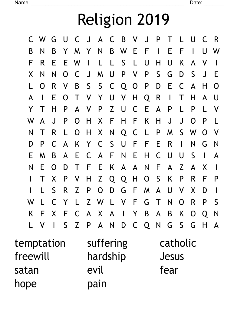 Religion 2019 Word Search