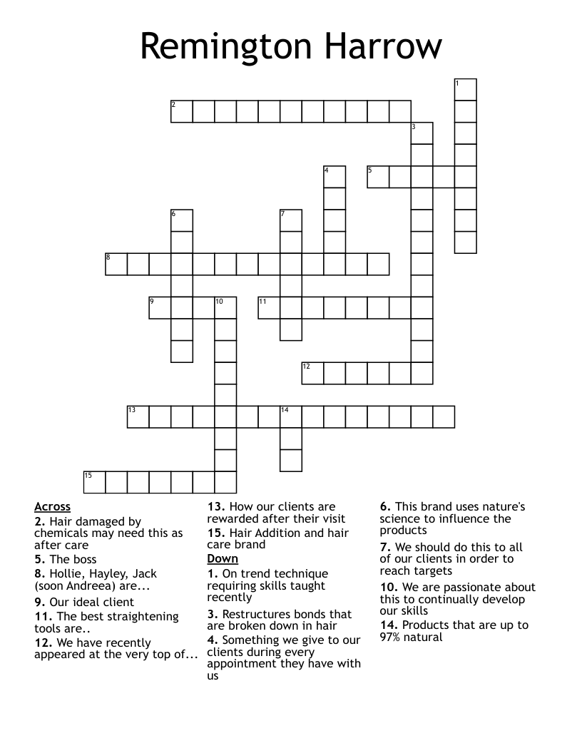 Remington Harrow Crossword WordMint