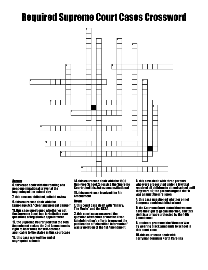 Roe V Wade Crossword WordMint