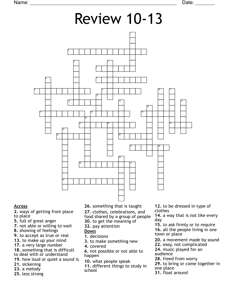 Review 1013 Crossword WordMint