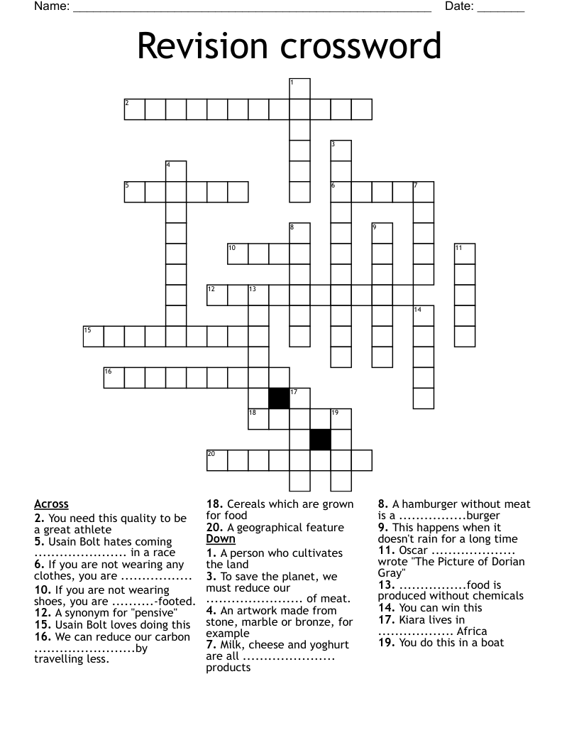 Revision crossword