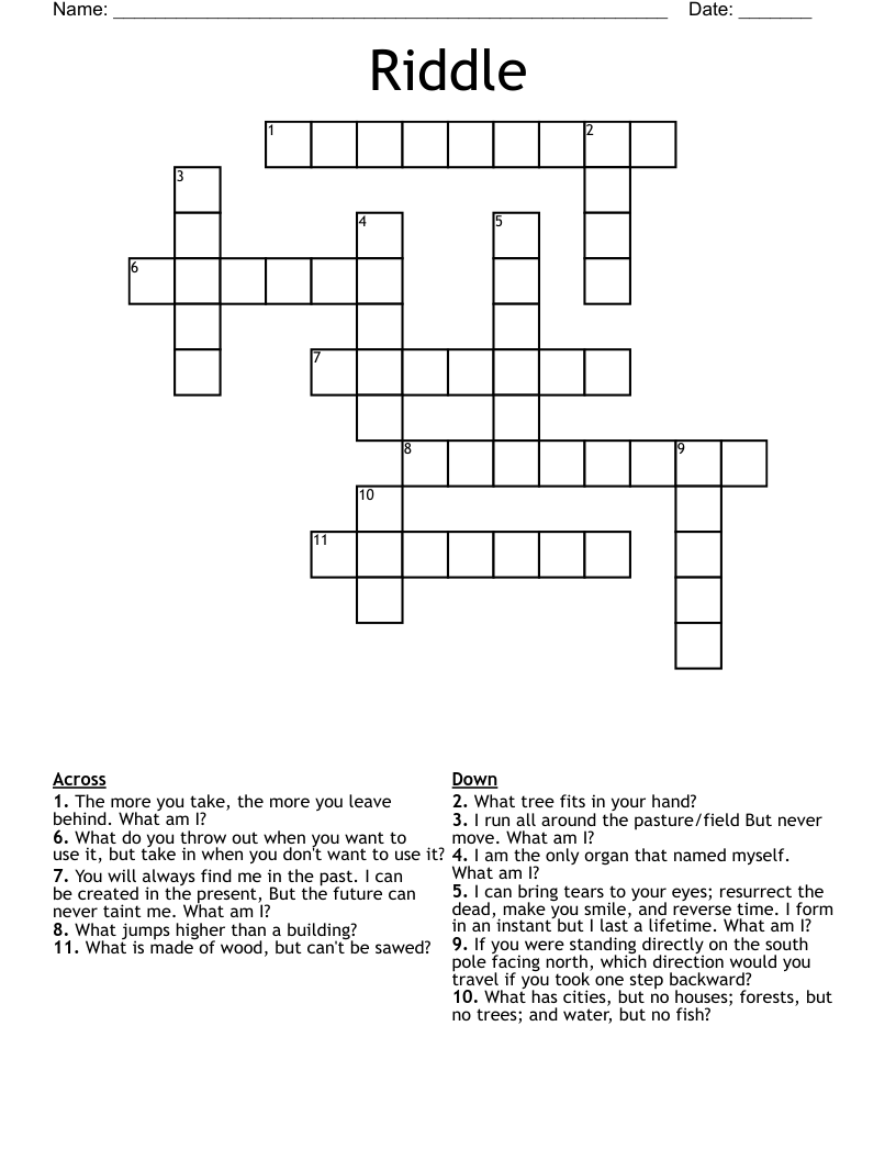 Riddle Crossword WordMint