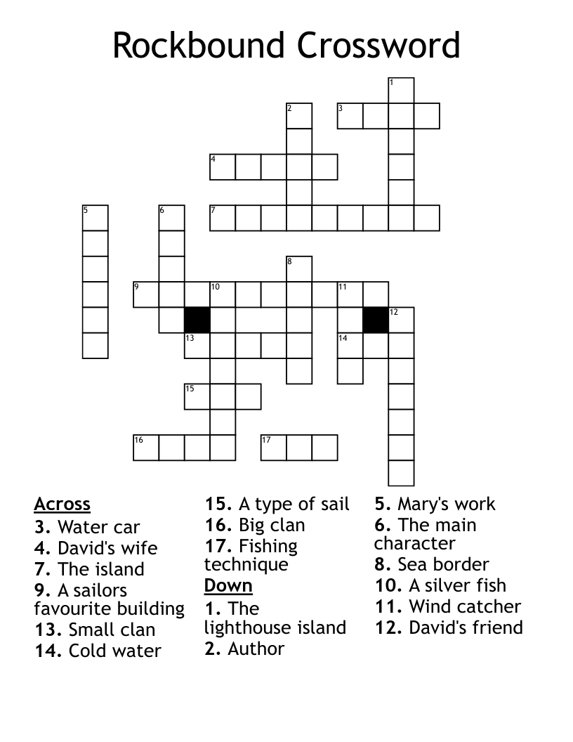 Rockbound Crossword 