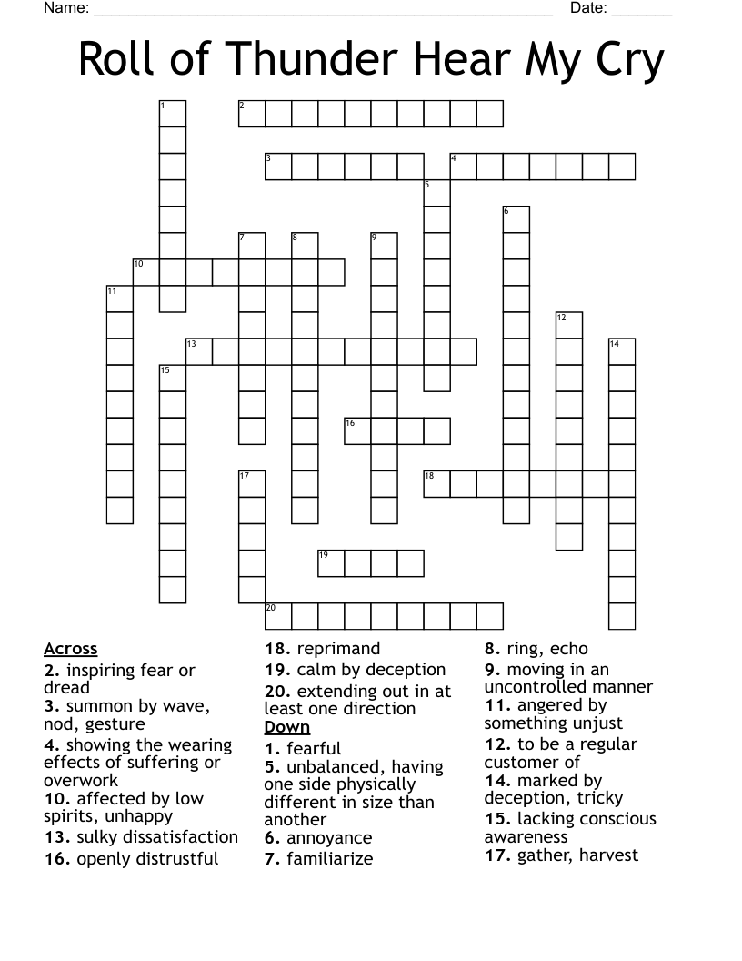 Roll Of Thunder Crossword WordMint
