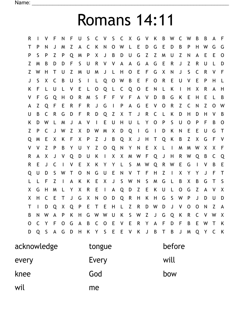 Romans 14:11 Word Search