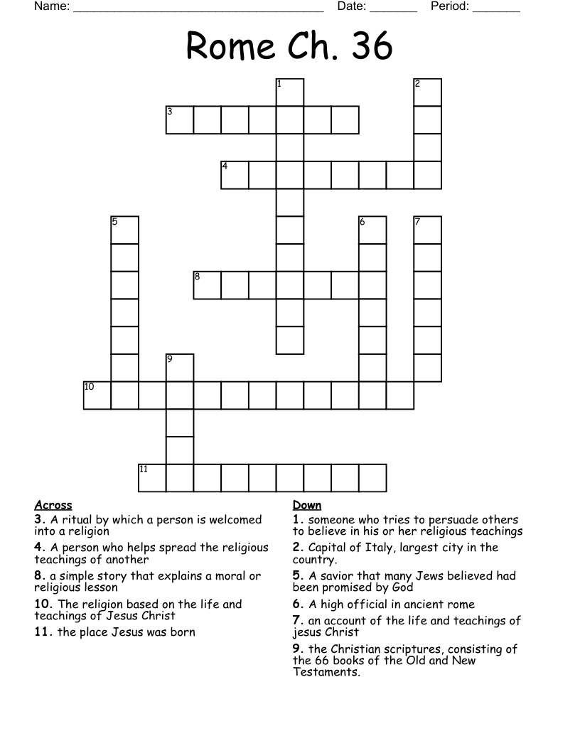 Rome Ch 36 Crossword WordMint Rome Ch 36 Crossword WordMint