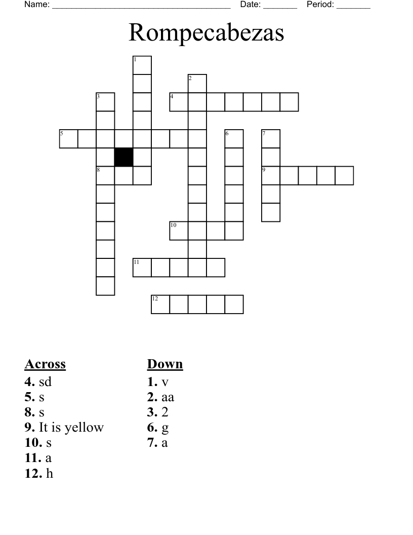 Rompecabezas Crossword