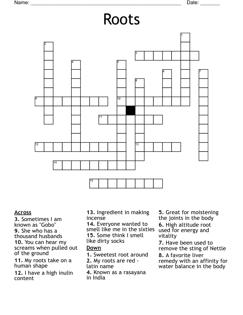 Roots Crossword WordMint