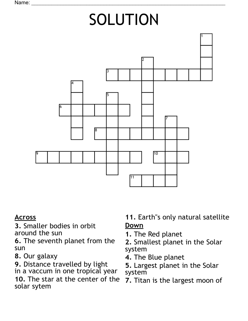 SOLUTION Crossword