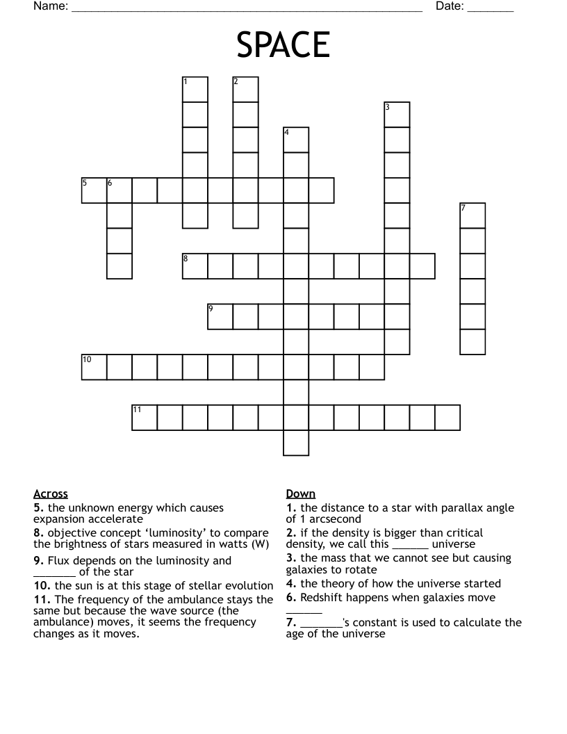 SPACE Crossword