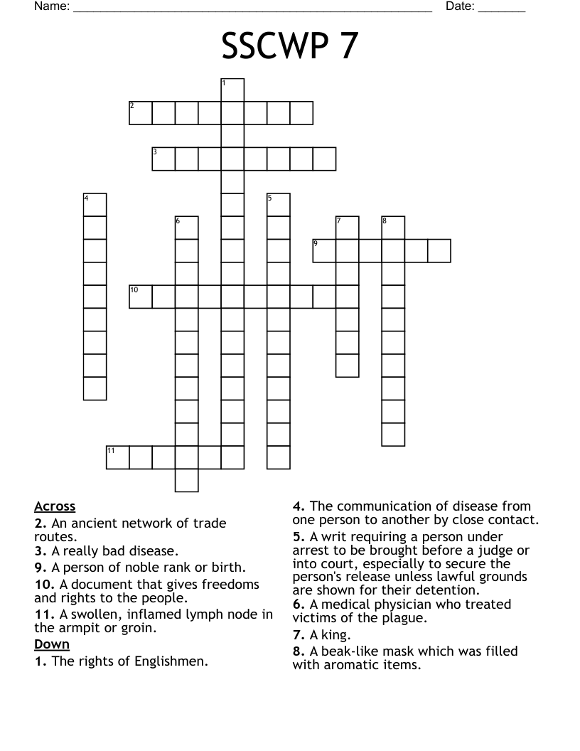 SSCWP 7 Crossword
