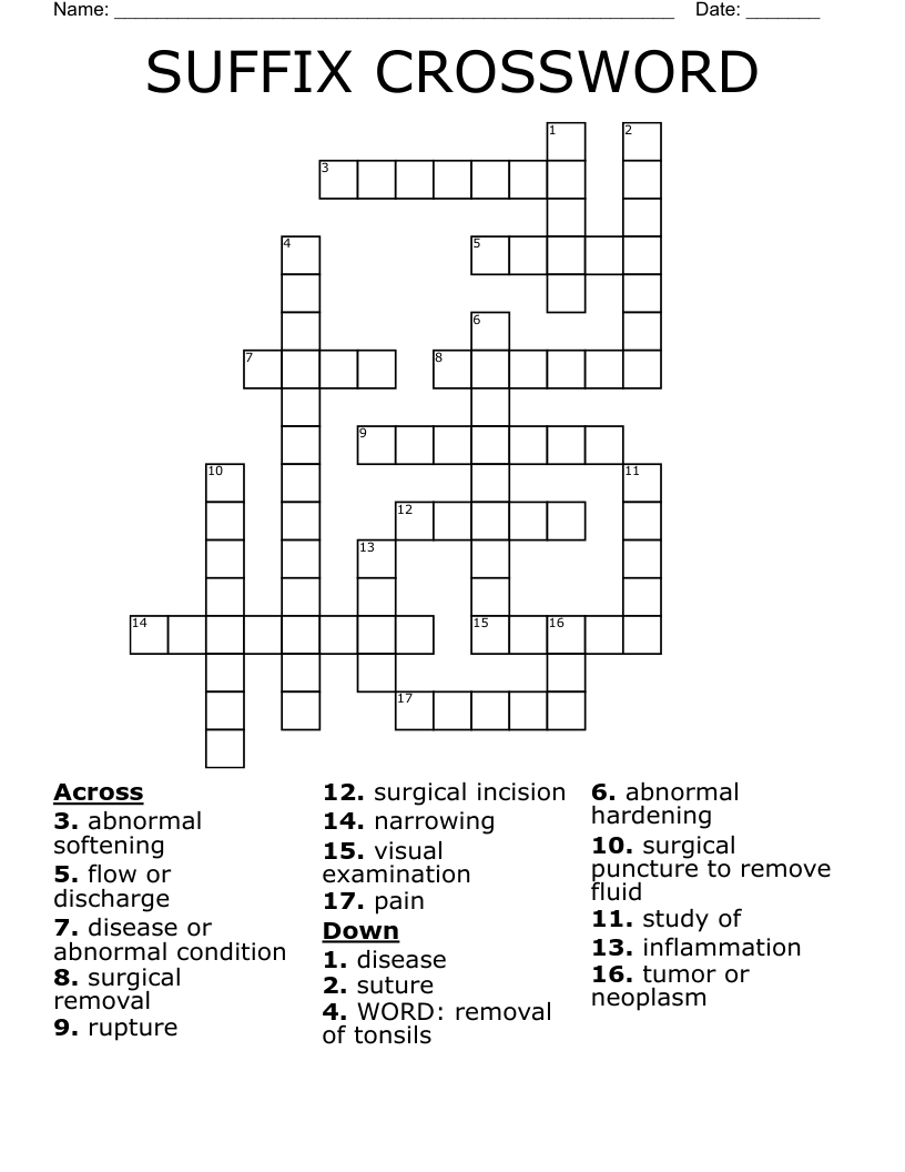 Suffix With Period Nyt Crossword