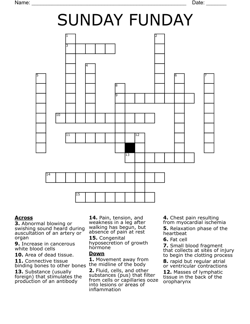 SUNDAY FUNDAY  Crossword