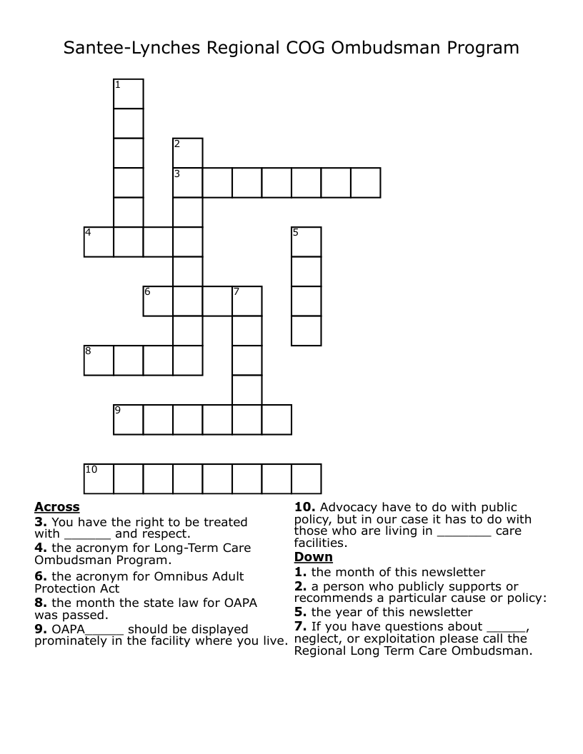 Santee-Lynches Regional COG Ombudsman Program 