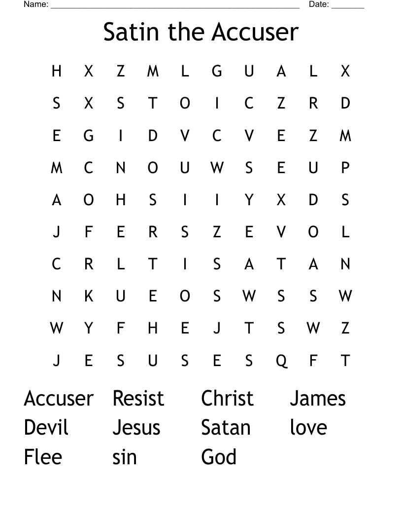 Satin the Accuser Word Search