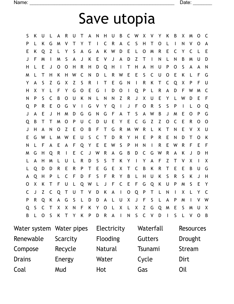 Save utopia Word Search