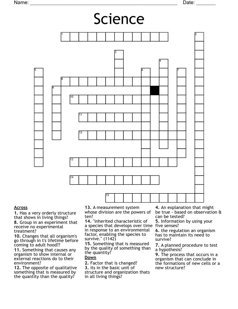Science Crossword