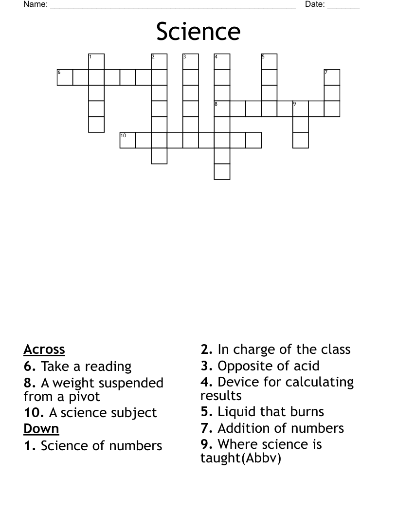 Science Crossword