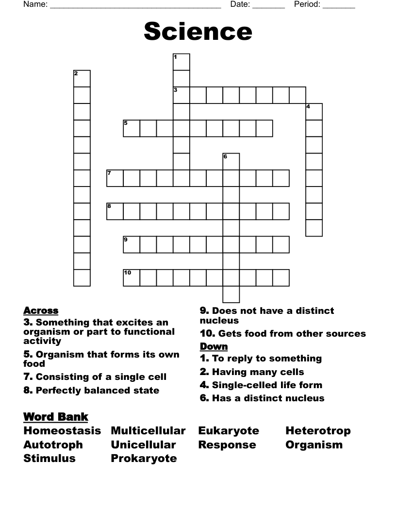 Science Crossword