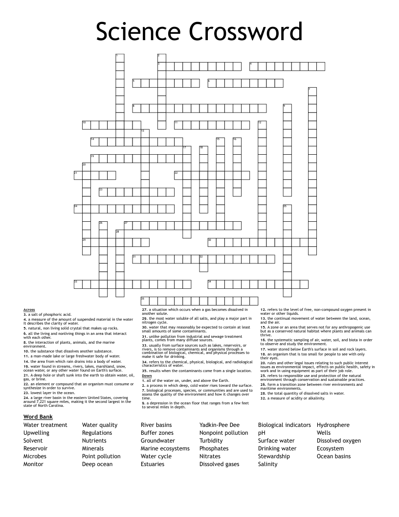 Science Crossword