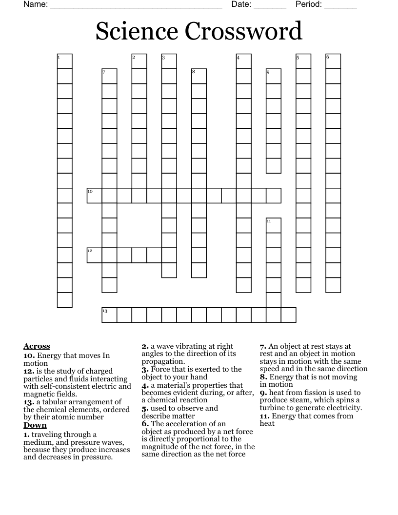 Science Crossword