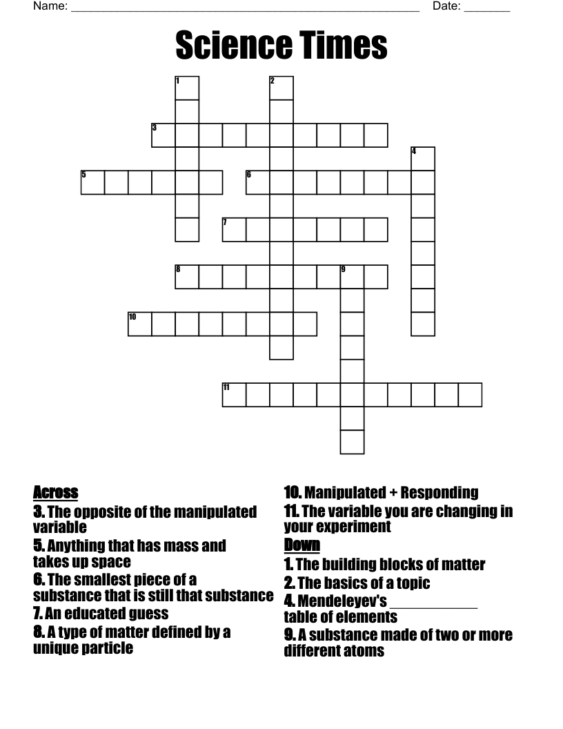 Science Times Crossword