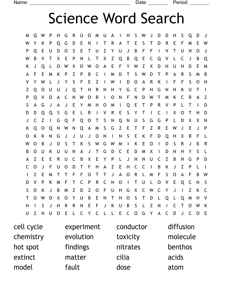 Science Word Search