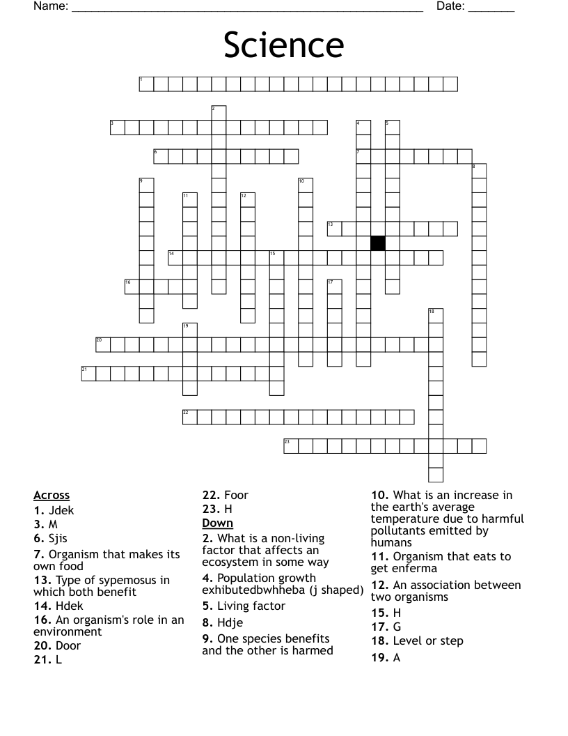 Science  Crossword