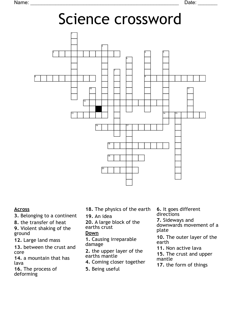 Science crossword