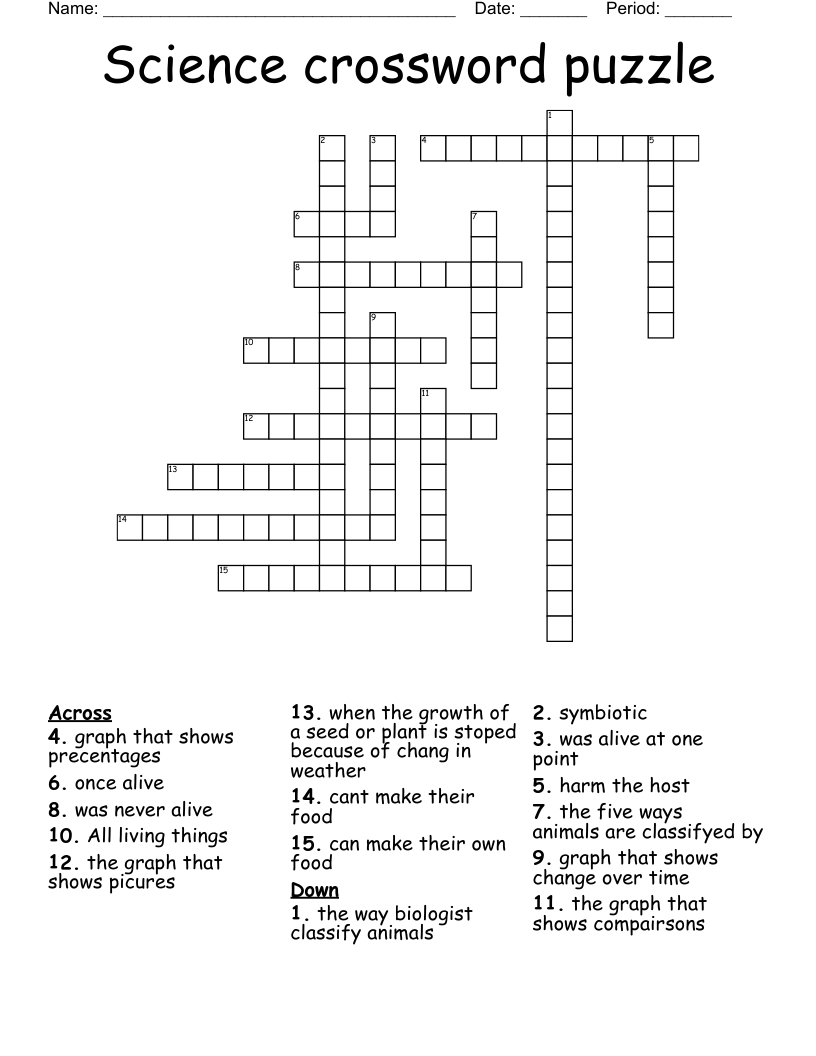 Science crossword puzzle
