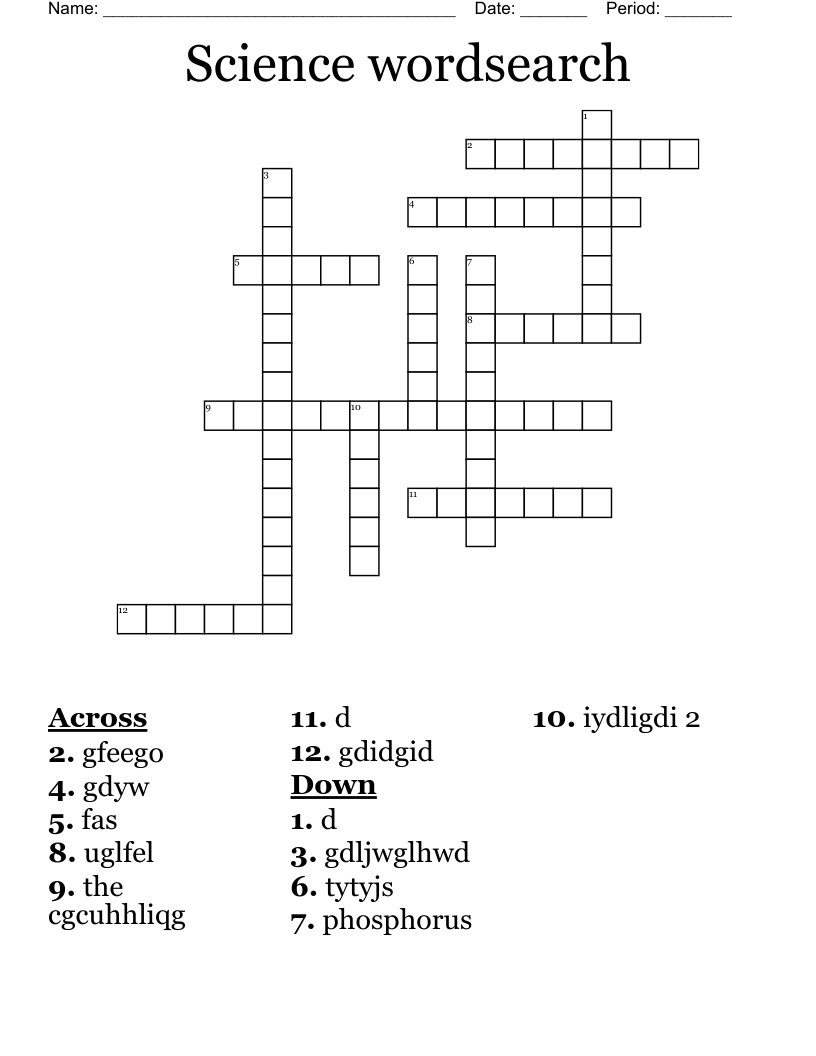 Science Wordsearch Crossword WordMint