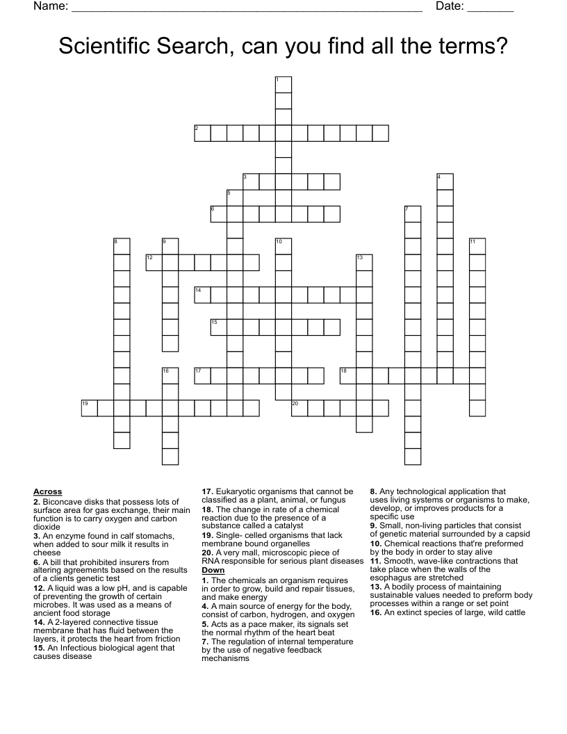 Scientific Search, can you find all the terms?
