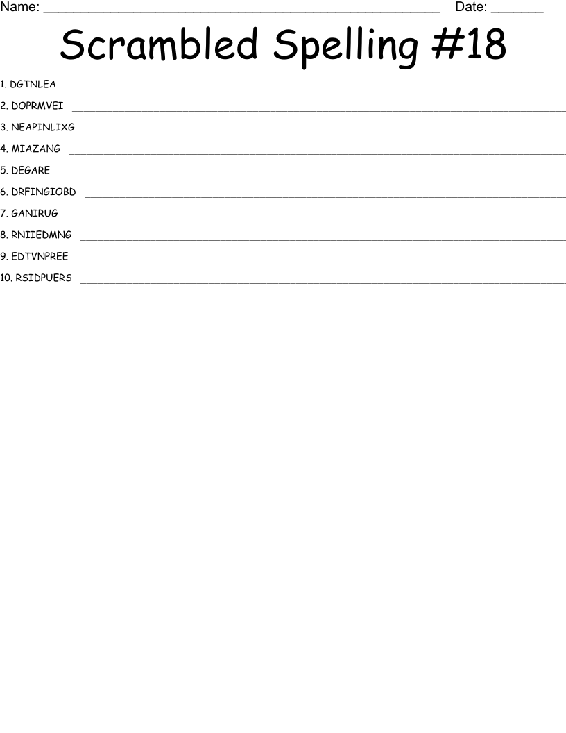 Scrambled Spelling #18